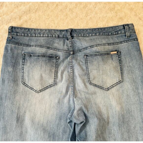 Jennifer Lopez Womens High Rise Cropped Medium Wash Cotton Denim Blue Jeans 18W - Picture 5 of 6